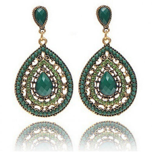 Bohemia Style Full Drill Sater Shaped Earring