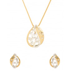 Austrian Diamonds Leafy Pendant Set