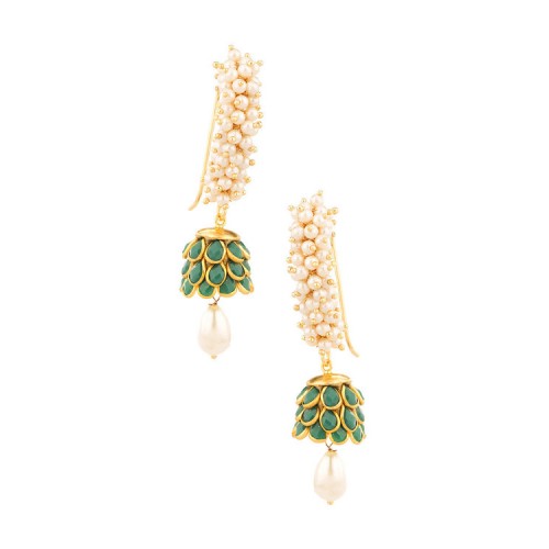 Mystical Green Jhumki Earrings