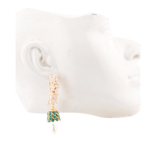 Mystical Green Jhumki Earrings