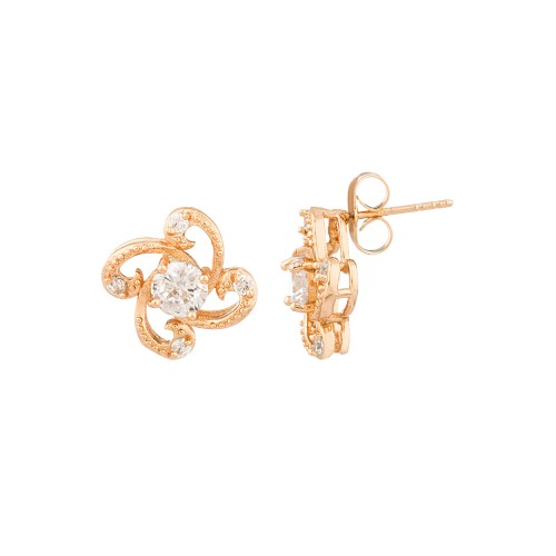 Rose Gold Floral Shaped Style Pendant Set 