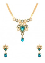 Traditional Green Blue Drop Necklace Set