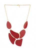 Handcrafted Lovely Red Geometry Statement Necklace