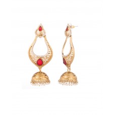 Beautifully Designed Yellow Gold Toned Jhumkis