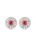 Cz Embellished Ear Studs In Gold Tone